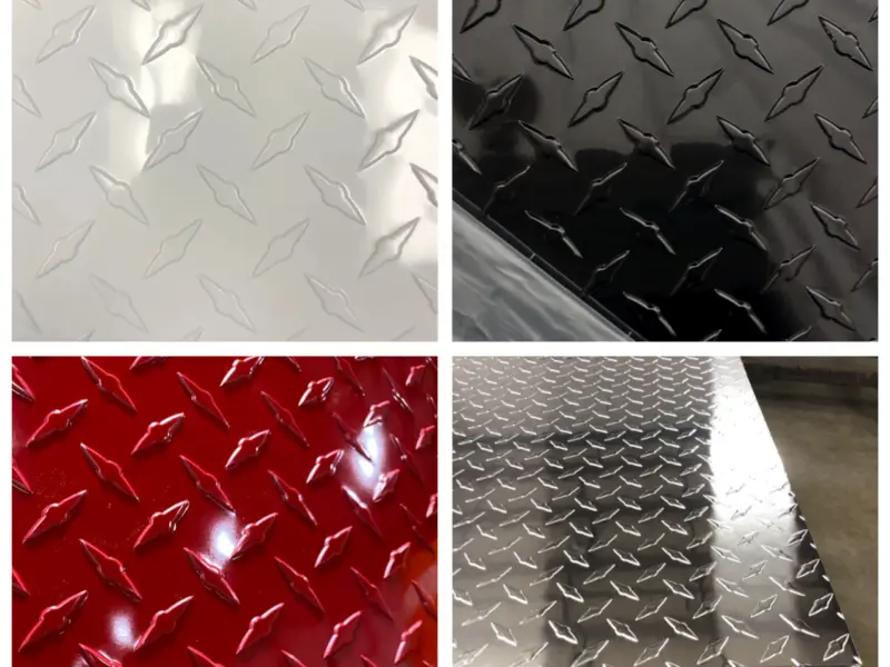 Lámina de aluminio diamond plate con patrón antideslizante