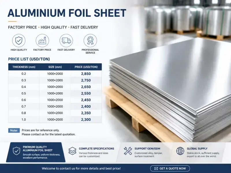 Precio de Lámina de Papel de Aluminio